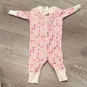 Hanna Andersson Pink and Cream Polka Dot Footie